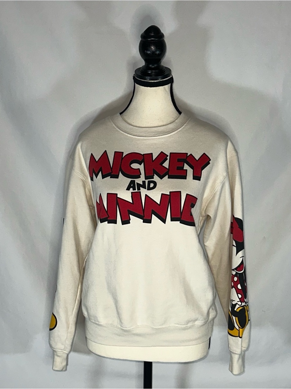 Disney Mickey and Minnie Mouse Graphic Crewneck Sweatshirt XS Vintage Style